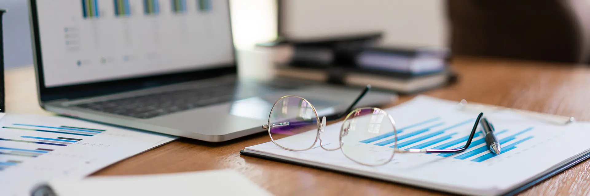 Business professionals reviewing financial data